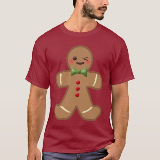 かわいいジンジャーブレッドマン Tシャツ (正面)