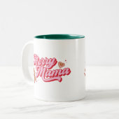 かわいいジンジャーブレッドメリークッキーマママクリスマス ツートーンマグカップ (正面左)