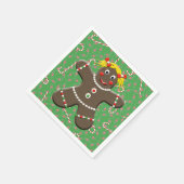 かわいいジンジャーブレッド女の子クリスマスキャンディカン スタンダードカクテルナプキン (角)