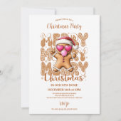  かわいいジンジャーブレッド クリスマス  招待状 (正面)