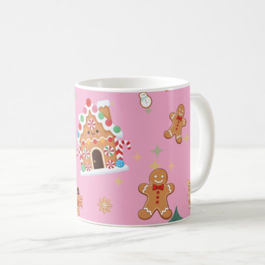 かわいいジンジャーブレッド コーヒーマグカップ (正面右)