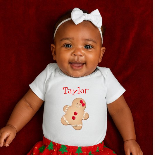 かわいいジンジャーブレッド ベビーボディスーツ