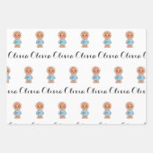 かわいいジンジャーブレッド ラッピングペーパーシート (正面3)