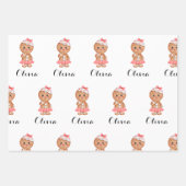 かわいいジンジャーブレッド ラッピングペーパーシート (正面)