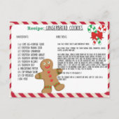 かわいいジンジャーブレッドCookieレシピカード シーズンポストカード (正面)