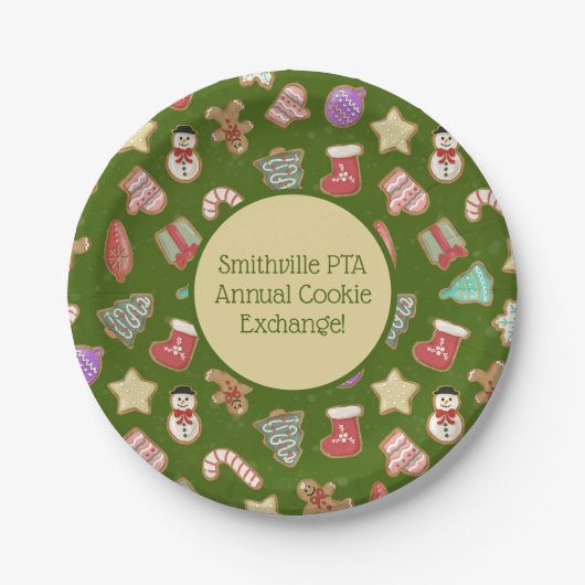 かわいいジンジャーブレッドCookie ペーパープレート (正面)