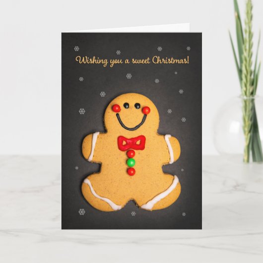 かわいいジンジャーマンとクリスマス シーズンカード (正面)