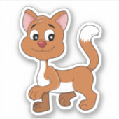 かわいいジンジャー子猫ステッカー シール (正面)