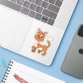 かわいいジンジャー子猫ステッカー シール (ノートパソコンとiPhone)