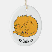 かわいいジンジャー猫の名前 セラミックオーナメント (右)