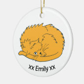 かわいいジンジャー猫の名前 セラミックオーナメント (左)