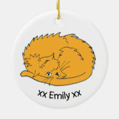 かわいいジンジャー猫の名前 セラミックオーナメント (裏面)