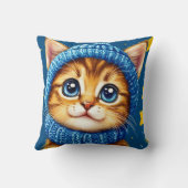 かわいいジンジャー猫の顔 クッション (裏面)