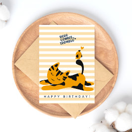 かわいいジンジャー猫 - 子供の誕生日 ポストカード