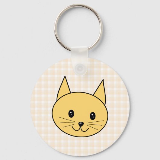 かわいいジンジャー猫。背景を確認。 キーホルダー (正面)