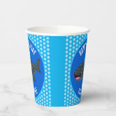 かわいいジンベイザメパーソナライズされたの誕生日の漫画 紙コップ (左)