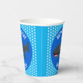 かわいいジンベイザメパーソナライズされたの誕生日の漫画 紙コップ (右)