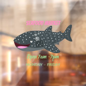 かわいいジンベエザメのハッピーアニメイラストレーション ウィンドウサイン (シート2)