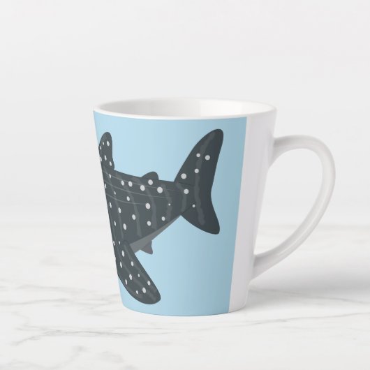 かわいいジンベエザメのハッピーアニメイラストレーション カフェラテマグ (右)