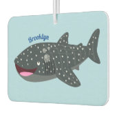 かわいいジンベエザメのハッピーアニメイラストレーション カーエアーフレッシュナー (左)