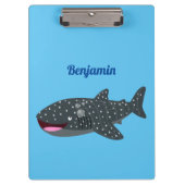 かわいいジンベエザメのハッピーアニメイラストレーション クリップボード (正面)