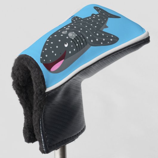 かわいいジンベエザメのハッピーアニメイラストレーション ゴルフヘッドカバー (3/4 正面)
