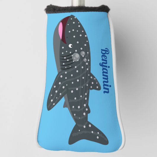 かわいいジンベエザメのハッピーアニメイラストレーション ゴルフヘッドカバー (回転90)