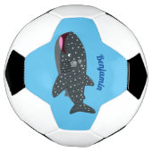 かわいいジンベエザメのハッピーアニメイラストレーション サッカーボール (回転)