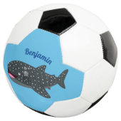 かわいいジンベエザメのハッピーアニメイラストレーション サッカーボール (3/4)