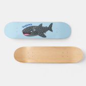 かわいいジンベエザメのハッピーアニメイラストレーション スケートボード (横)
