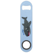 かわいいジンベエザメのハッピーアニメイラストレーション スピード栓抜き (裏面)