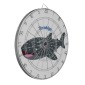 かわいいジンベエザメのハッピーアニメイラストレーション ダーツボード (正面左)