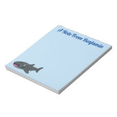 かわいいジンベエザメのハッピーアニメイラストレーション ノートパッド (回転)