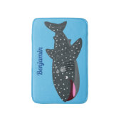 かわいいジンベエザメのハッピーアニメイラストレーション バスマット (正面縦)