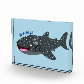 かわいいジンベエザメのハッピーアニメイラストレーション フォトブロック (右)