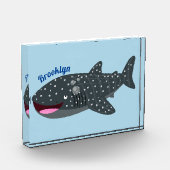かわいいジンベエザメのハッピーアニメイラストレーション フォトブロック (左)