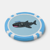 かわいいジンベエザメのハッピーアニメイラストレーション ポーカーチップ (シングル)