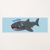 かわいいジンベエザメのハッピーアニメイラストレーション ヨガマット (正面(横))