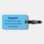 かわいいジンベエザメのハッピーアニメイラストレーション ラゲッジタグ (裏面横)