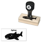 かわいいジンベエザメのハッピーアニメイラストレーション ラバースタンプ (押印)