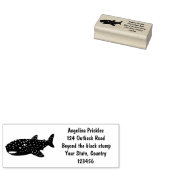 かわいいジンベエザメのハッピーアニメイラストレーション ラバースタンプ (押印)