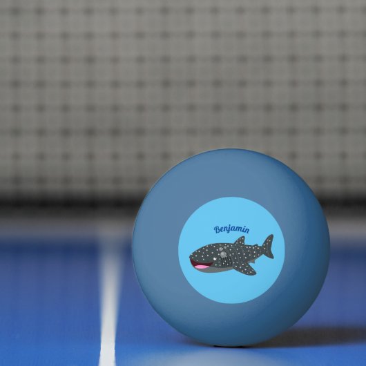 かわいいジンベエザメのハッピーアニメイラストレーション 卓球ボール (ネット)