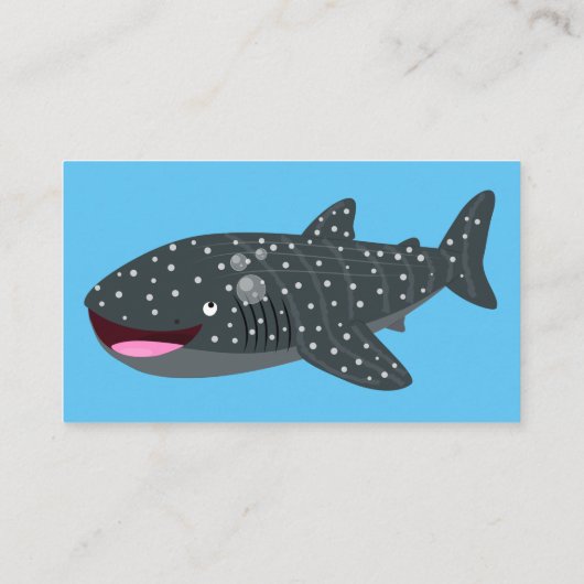 かわいいジンベエザメのハッピーアニメイラストレーション 名刺 (裏面)