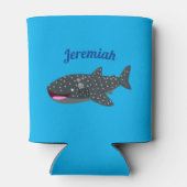 かわいいジンベエザメのハッピーアニメイラストレーション 缶クーラー (裏面)