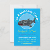 かわいいジンベエザメ幸せな漫画イラストレーションinvita 招待状 (正面)