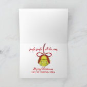 かわいいジンルベルシンプルズおもしろい1フォトファミリー シーズンカード (内部)