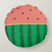 かわいいスイカおもしろいグルメ間抜け ラウンドクッション (裏面)
