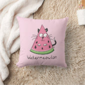 かわいいスイカねこ子供 クッション (ブランケット)