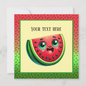 かわいいスイカのお祭りパーティー 招待状 (正面)