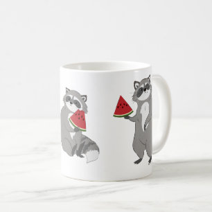 かわいいスイカのアライグマ コーヒーマグカップ